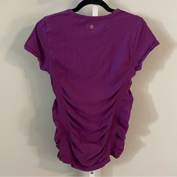 Athleta Purple Ruched Form Fitting Athletic Top - Picture 4 of 4